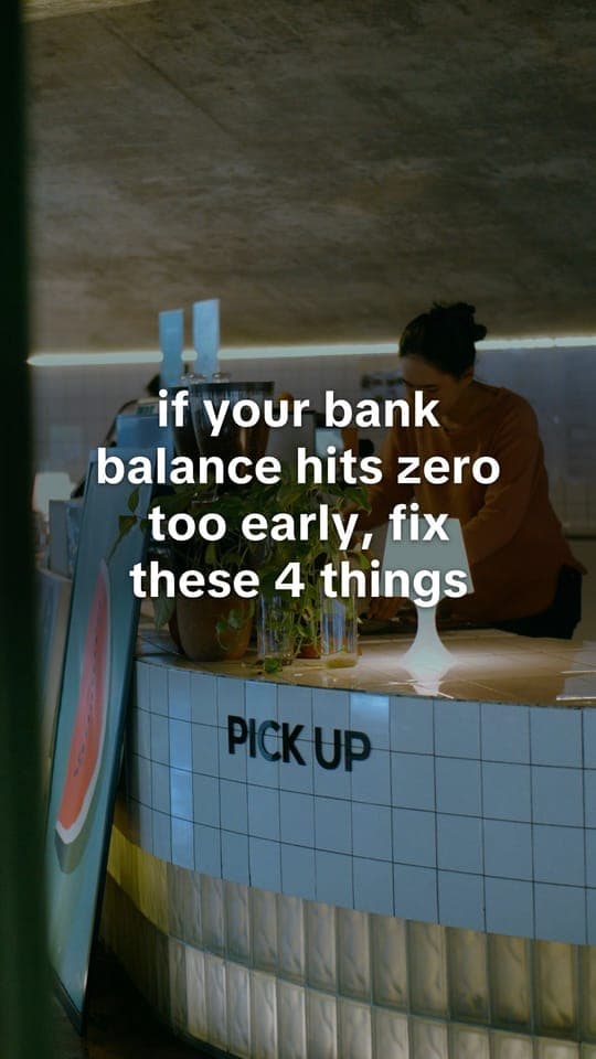 Hook slide: “if your bank balance hits zero too early, fix these 4 things”