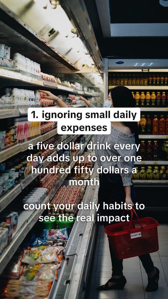 Tip slide: “ignoring small daily expenses”