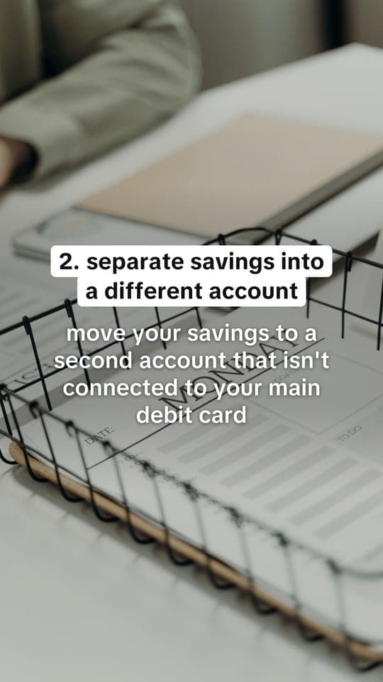 Tip slide: “separate savings into a different account”