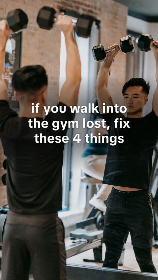 Hook slide: “if you walk into the gym lost, fix these 4 things”